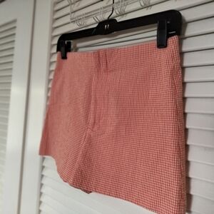 Zara Orange White Gingham Shorts Size Small 96% Cotton